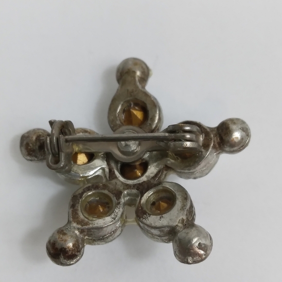 Rhinestone Scatter Pin Star Silver Tone Vintage 1950's MCM - Picture 5 of 6